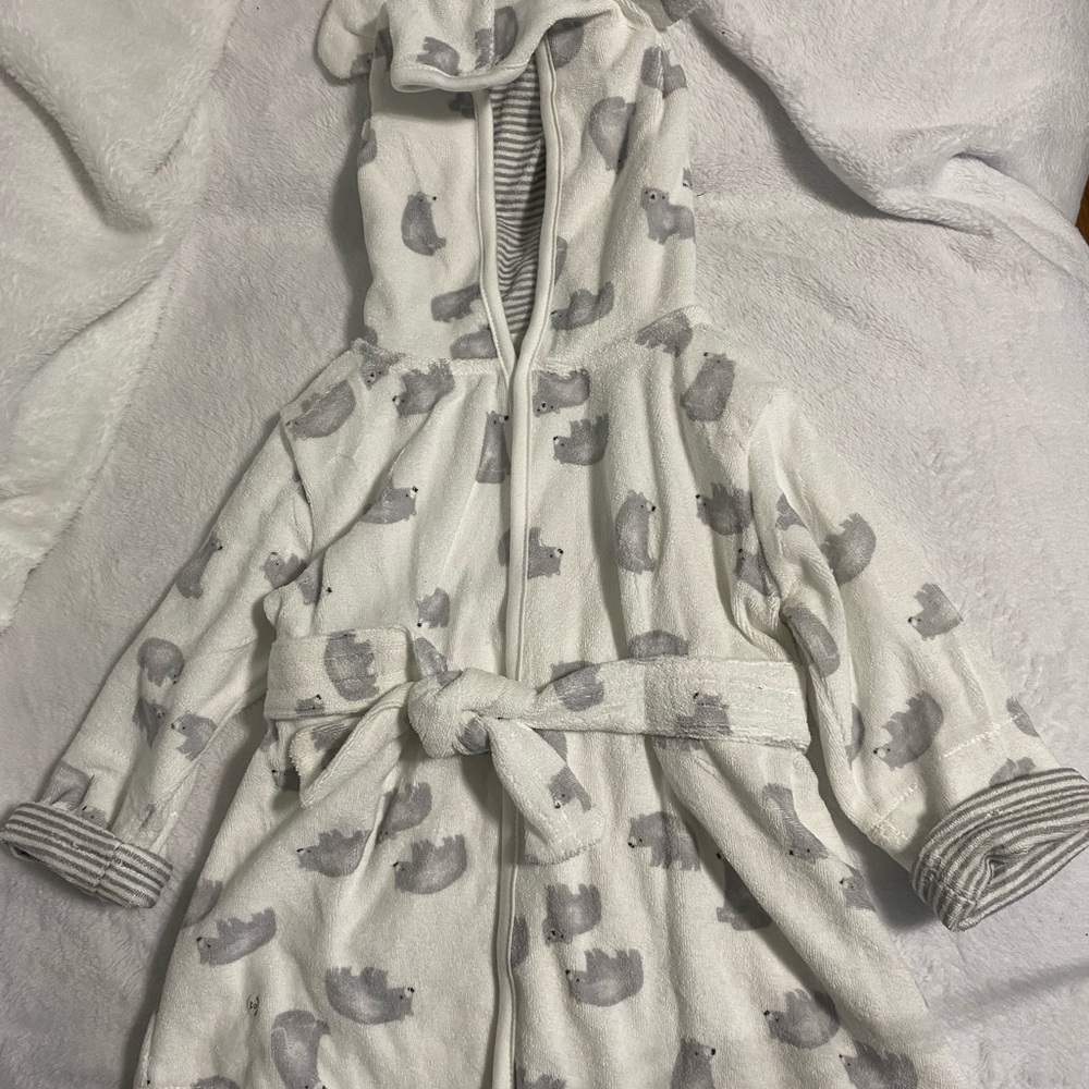 Carter's White and Gray Kids Pajama Robe